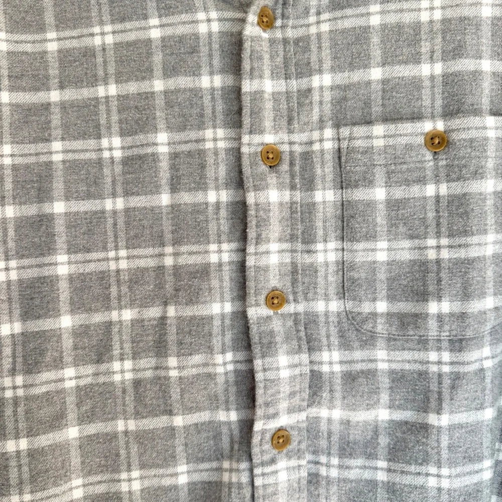 Faherty Plaid Super Brushed Flannel Shirt‎ Men's Small Gray Cotton Button Down